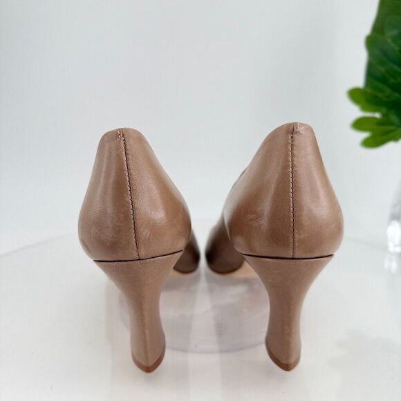 Bernardo Nieve D'Orsay Pump Brown Leather Slip on Career Size 10 Open Toe - Picture 4 of 15